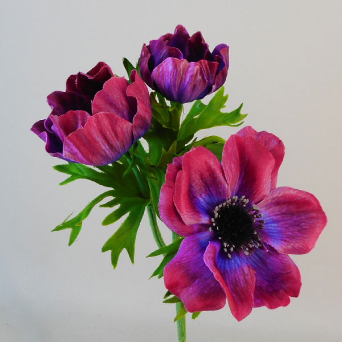 Anemones Purple Flowers 45cm Artificial Flowers